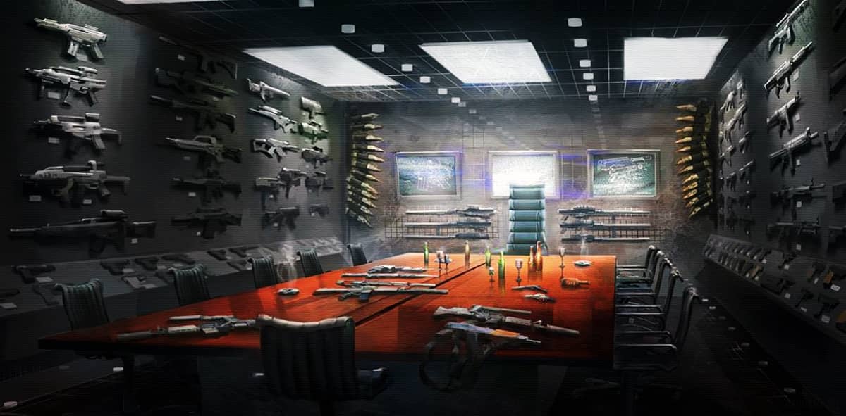 Лаборатория оружия. Комната с оружием. Оружейная комната. Комната с оружием арт. Магазин оружия.